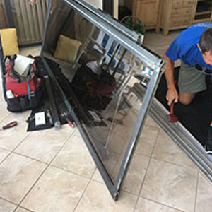 sliding glass door frame repair Belmont
